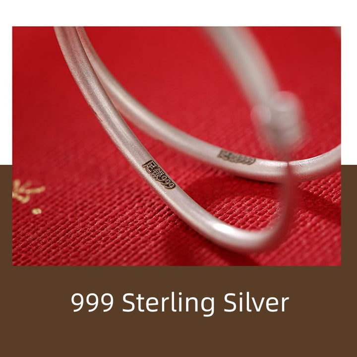 Buddha Stones 999 Sterling Silver Peace And Joy Protection Kids Child Bracelet Bangle - image 6