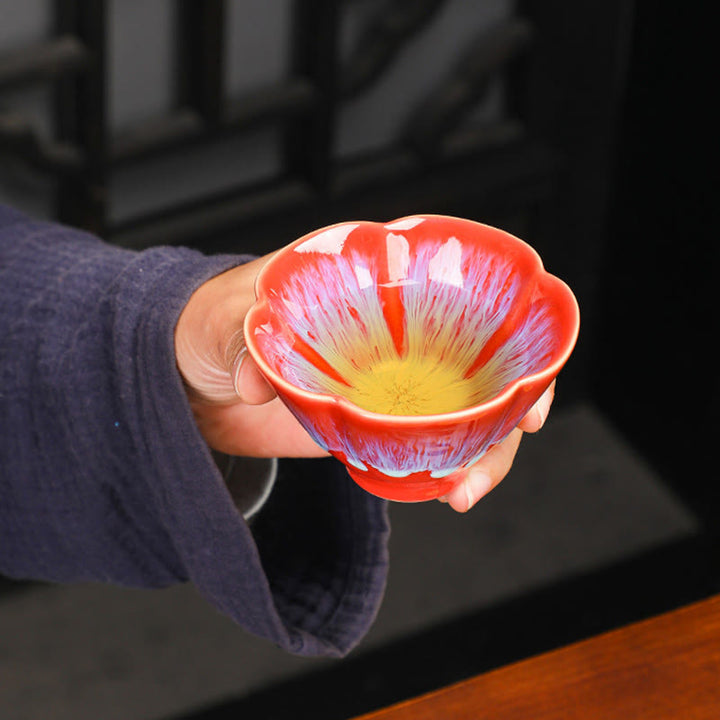 Buddha Stones 6Pcs Plum Blossom Petal Pattern Chinese Jianzhan Kiln Change Ceramic Teacup Kung Fu Tea Cup Bowl With Gift Box - image 9