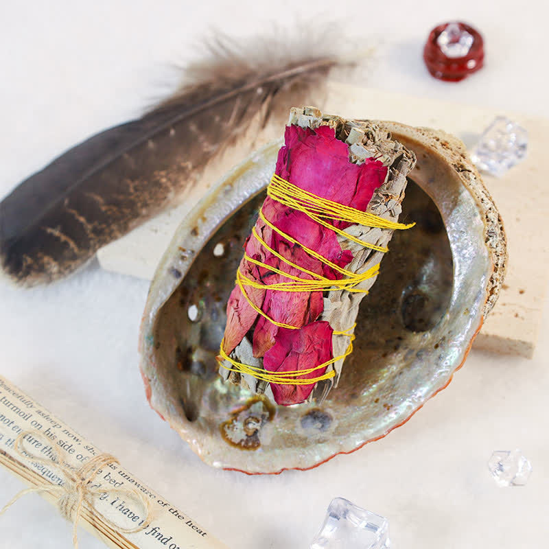 Buddha Stones Colorful Daisy Red Rose Flowers Smudge Stick for Home Cleansing Incense Healing Meditation Smudge Sticks Rituals Set - image 8