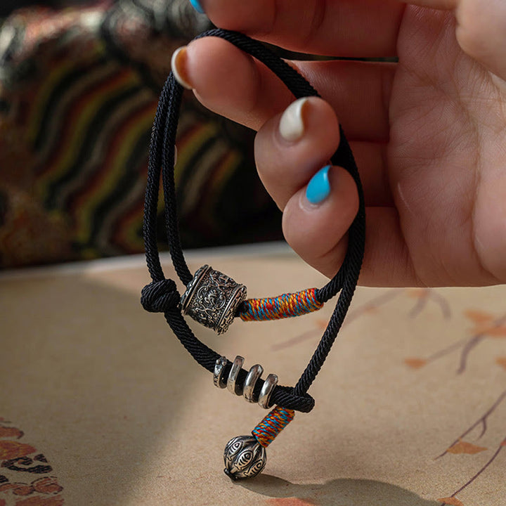 Buddha Stones Tibetan Om Mani Padme Hum Carved Amulet Double Wrap Bracelet - image 11