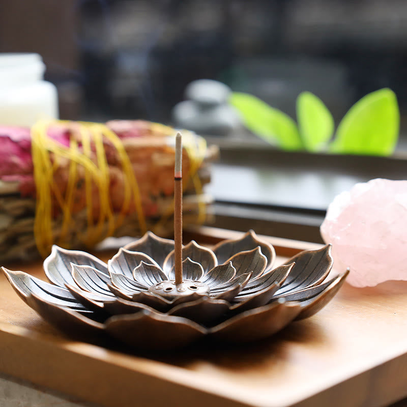 Buddha Stones Creative Six-hole Lotus Incense Burner - image 3