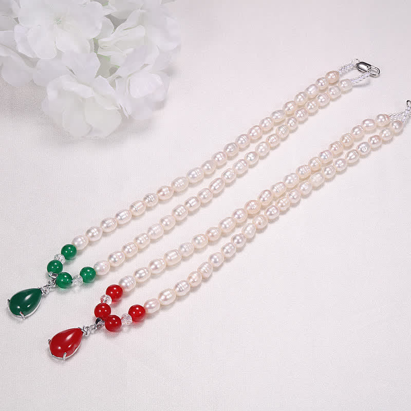 Pearl Bead Waterdrop Calm Peace Necklace Pendant - image 2