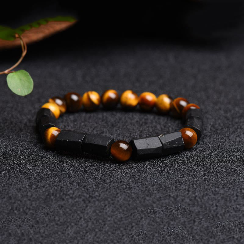 Buddha Stones Natural Black Tourmaline Tiger Eye Positive Bracelet - image 5