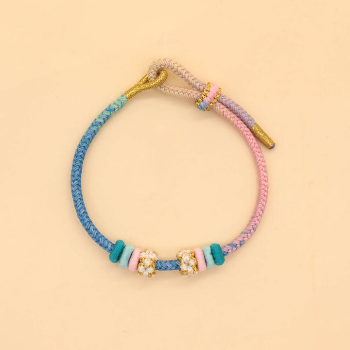 Buddha Stones Handmade Eight Thread Peace Knot Peach Blossom Knot Luck Rope Braided Bracelet - image 6