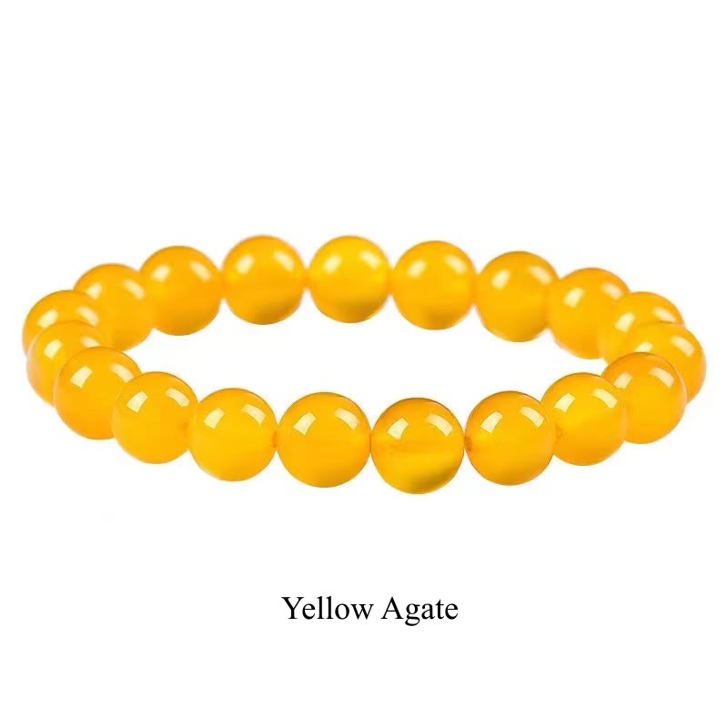 Buddha Stones Natural Stone Quartz Healing Beads Bracelet - 8mm - Yellow Agate - image 53