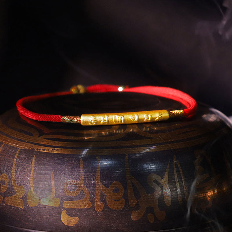Buddha Stones Tibetan Buddhist Handmade Mani Mantra Lucky Red String Bracelet - image 3
