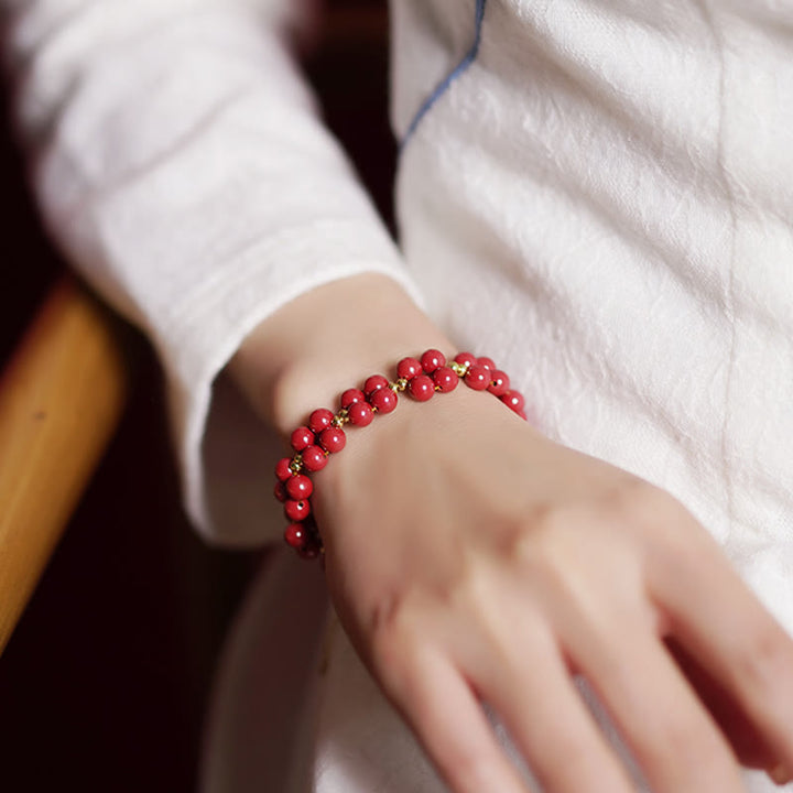 Buddha Stones Natural Cinnabar Beaded Blessing Bracelet - image 14