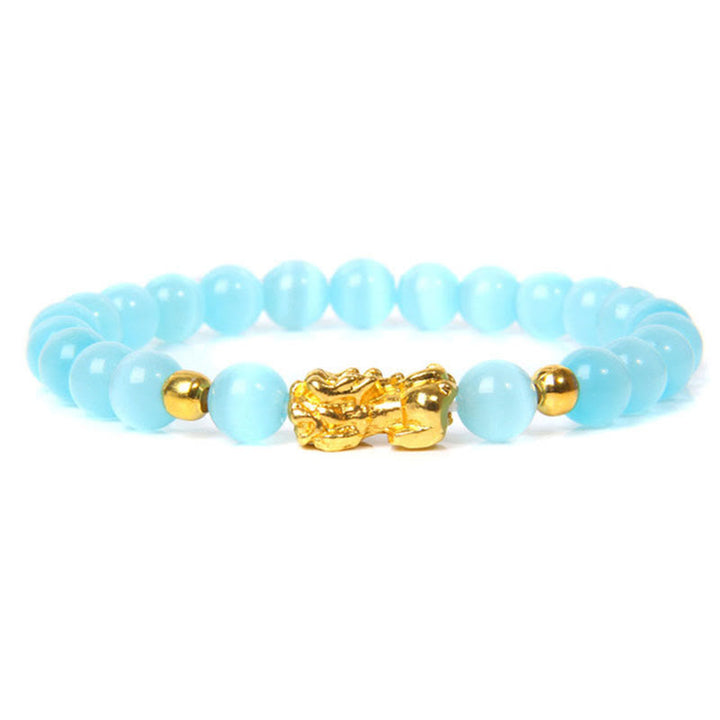 Buddha Stones FengShui Lucky Pixiu Obsidian Wealth Bracelet - 5 - image 4