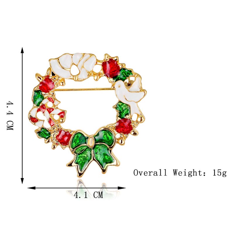 Christmas Multi-Colored Rhinestone Crystal Brooch Pin - image 6
