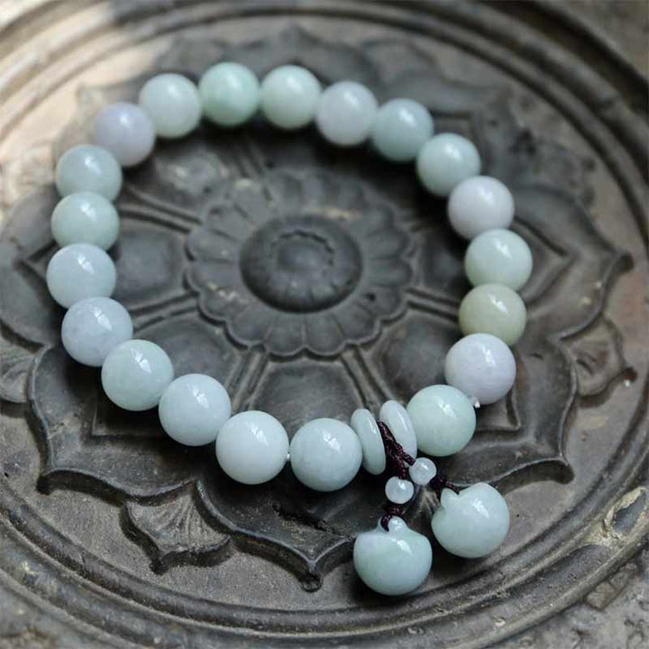 Buddha Stones Natural Jade Pi Xiu Buddha Gourd Apple Success Bracelet - image 8