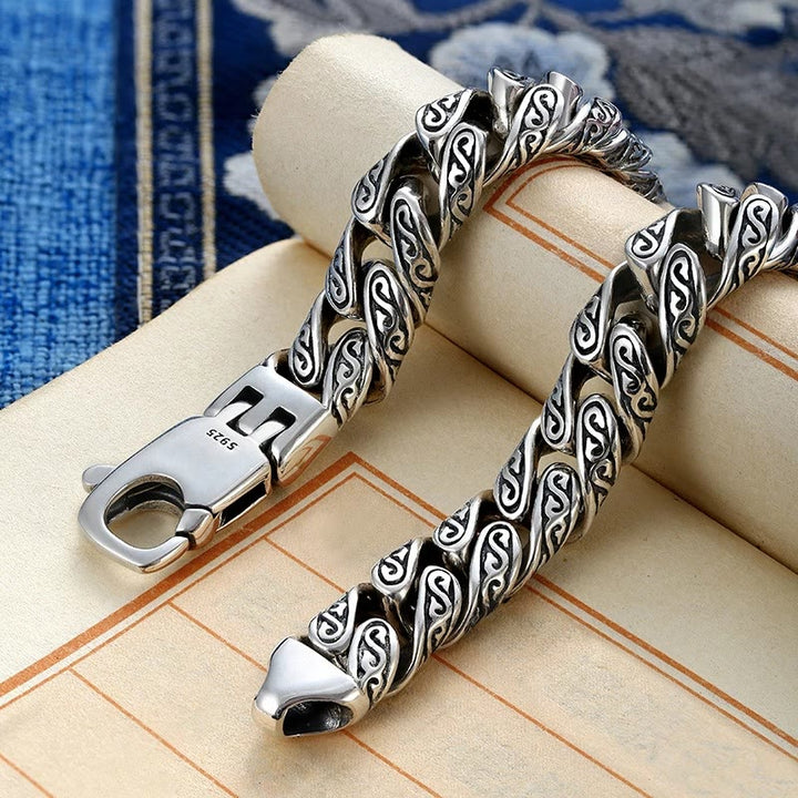 Buddha Stones Vintage Tang Dynasty Flower Design Carved Luck Bracelet - image 2
