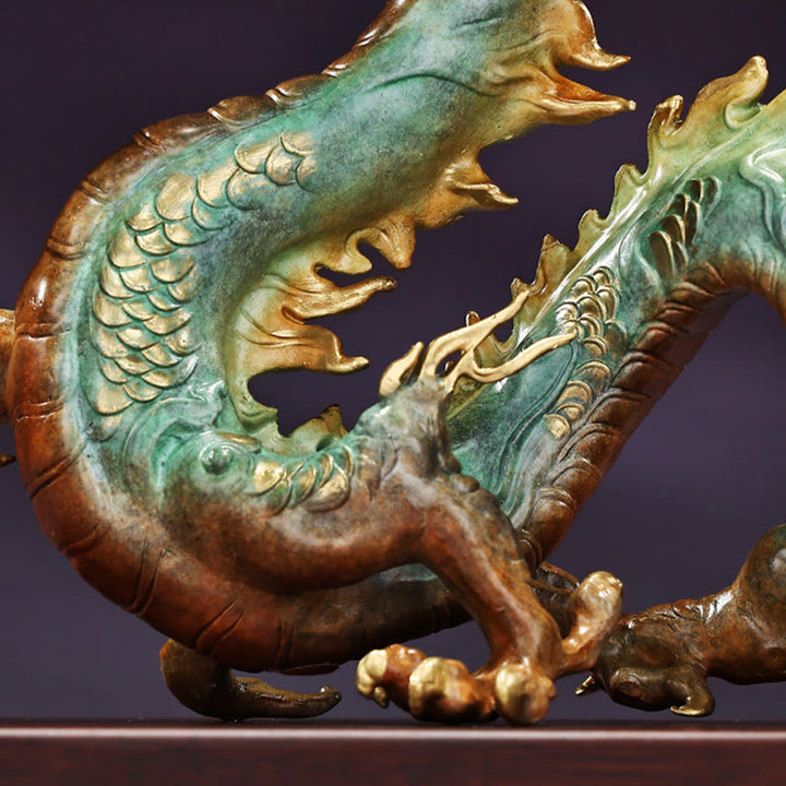 Buddha Stones Year Of The Dragon Auspicious Dragon Brass Copper Luck Success Office Decoration - image 5