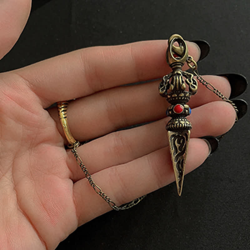 Buddha Stones Pentagram Eye of God Feather Hamsa Copper Healing Necklace Pendant Pendulum - image 10