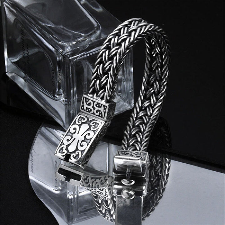 Buddha Stones Retro Vine Totem Pattern Braided Healing Chain Bracelet - image 2