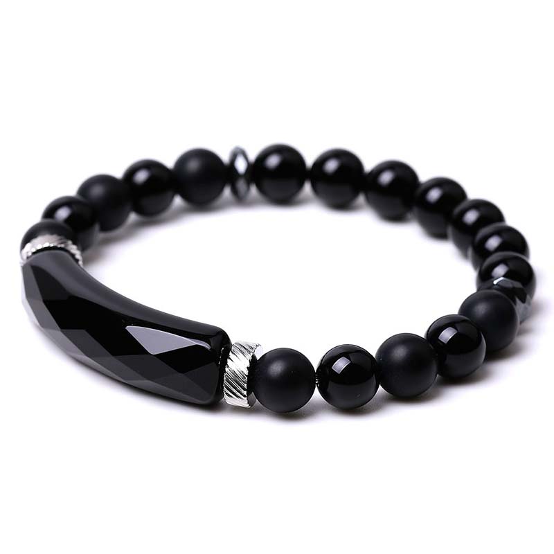 Buddha Stones Natural Crystal Blue Aventurine Healing Bracelet - Black Onyx - image 4