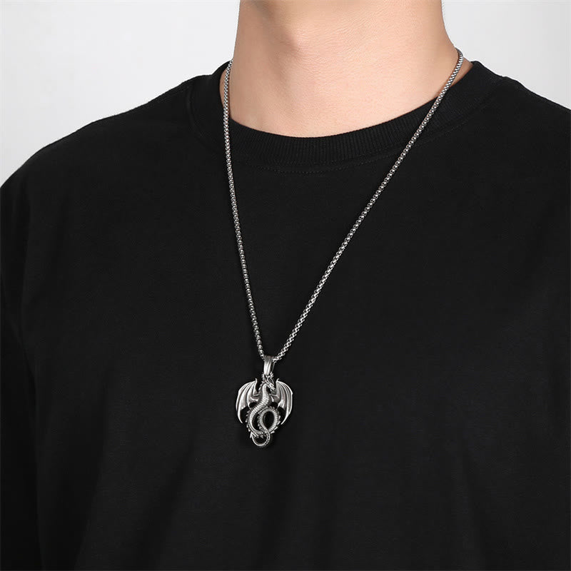 Buddha Stones Pure Tin Dragon Luck Success Necklace Pendant - image 4