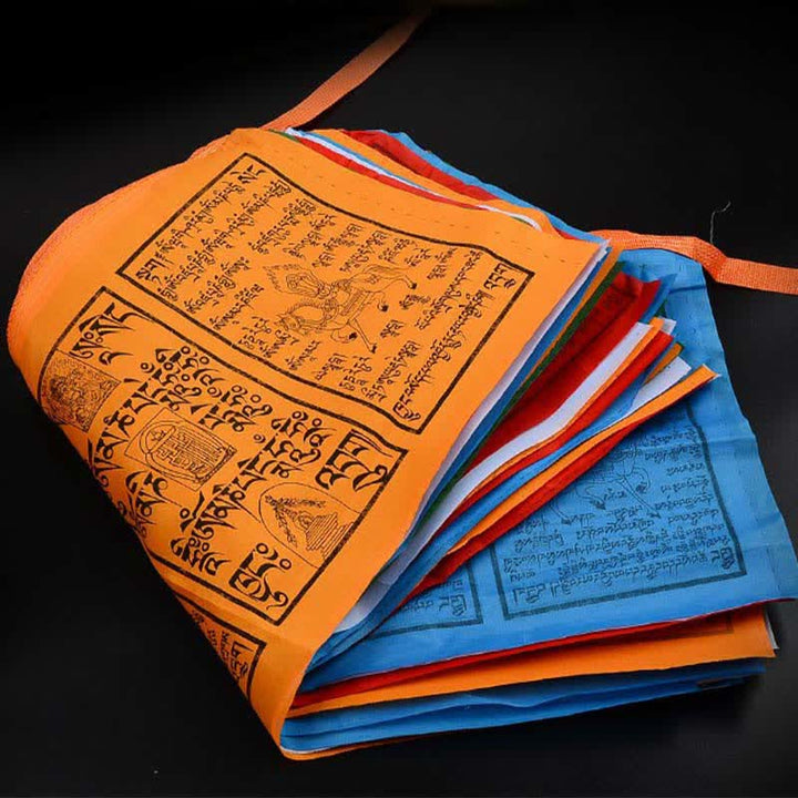 Buddha Stones Tibetan 5 Colors Windhorse Auspicious Outdoor 25 Pcs Prayer Flag - image 18