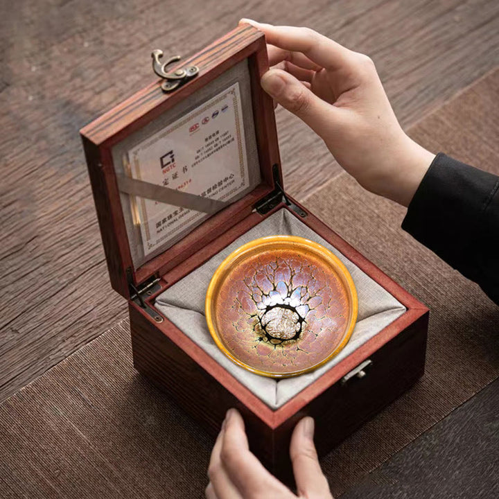 Buddha Stones Gold Spot Pattern Chinese Jianzhan Ceramic Teacup Kung Fu Tea Cup Bowl With Gift Box - image 5