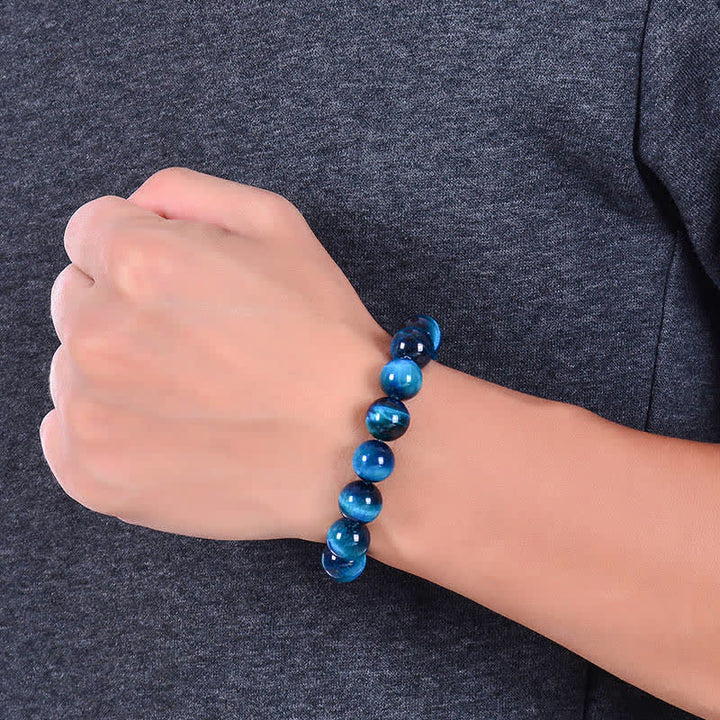 Buddha Stones Blue Tiger Eye Protection Bracelet - image 6