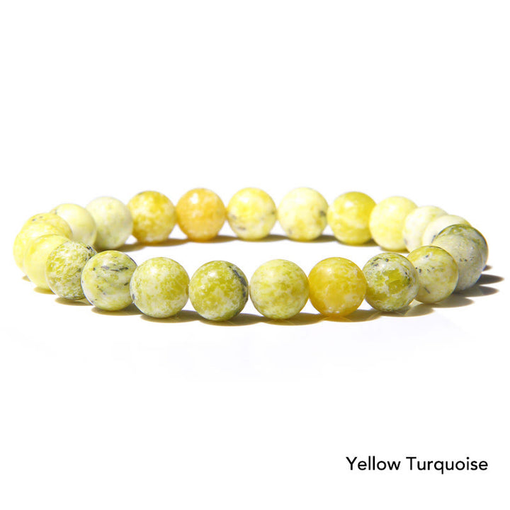 Natural Agate Stone Crystal Balance Beaded Bracelet - Yellow Turquoise - image 28