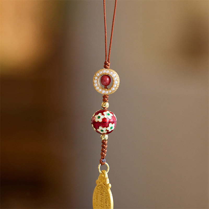 Buddha Stones Wu Lou Gourd Fu Character Tai Sui Amulet Fortune Phone Hanging Decoration Key Chain - image 5