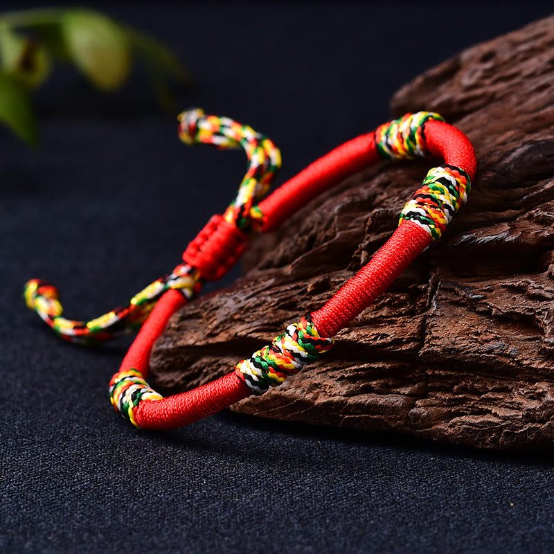 Buddha Stones Tibetan Handmade Colorful King Kong Knot Lucky Protection Braid String Bracelet - image 2