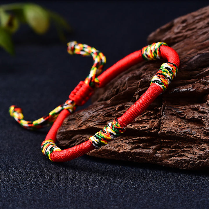 Buddha Stones Tibetan Handmade Colorful King Kong Knot Lucky Protection Braid String Bracelet - image 2