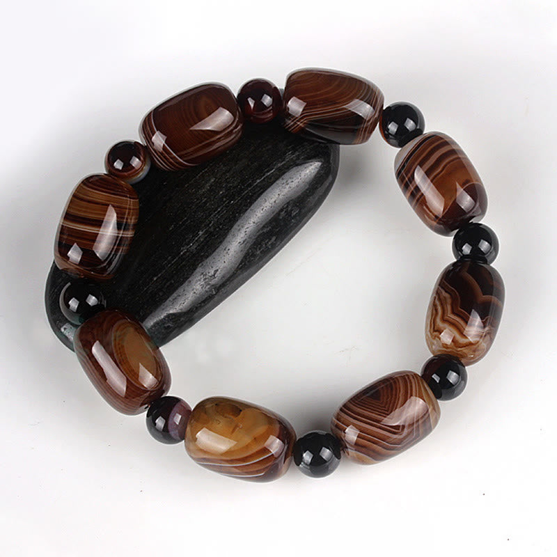 Buddha Stones Natural Sardonyx Courage Happiness Bracelet - image 1