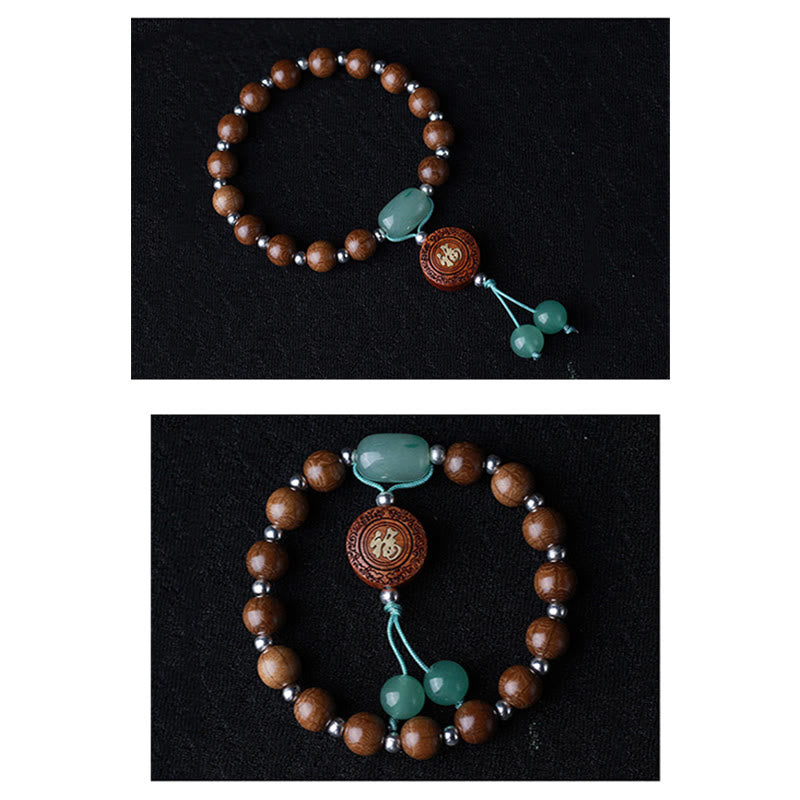 Buddha Stones Abelia Biflora Wood Happiness Protection Bracelet - image 8