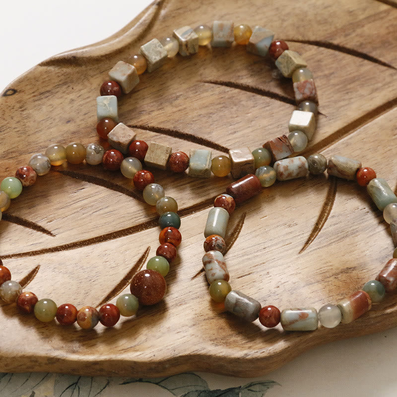 Buddha Stones Natural Stone Sea Sediment Jasper Agate Protection Bracelet - image 16
