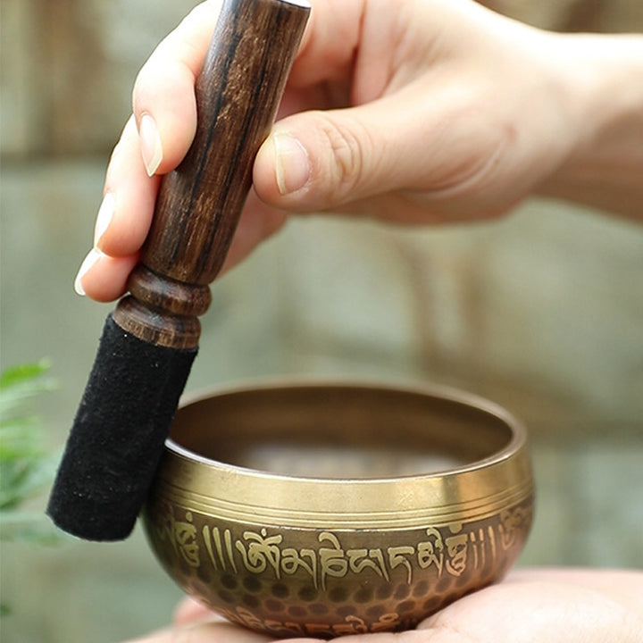 Tibetan Sound Bowl Handcrafted for Yoga and Meditation Singing Bowl Set - image 4