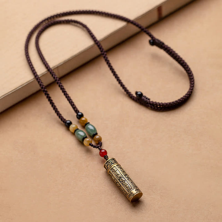 Buddhastoneshop Tibet Om Mani Padme Hum Agate Shurangama Sutra Protection Necklace Pendant - image 3