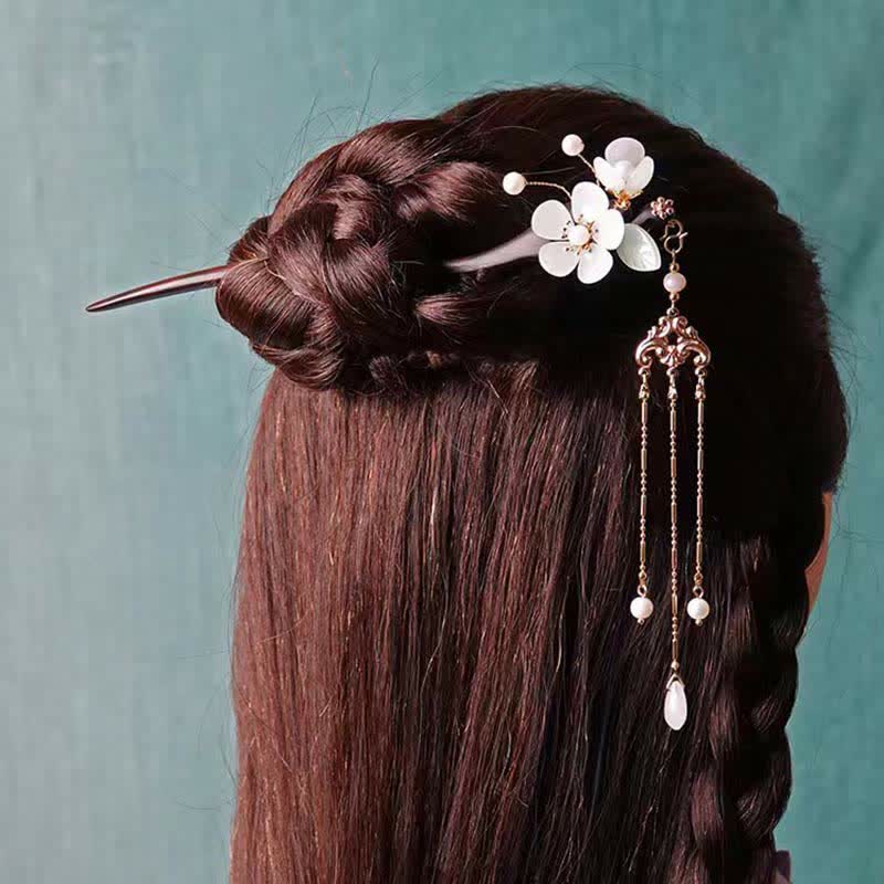 Buddha Stones Ebony Flower Protection Blessing Hairpin Decorations - image 2