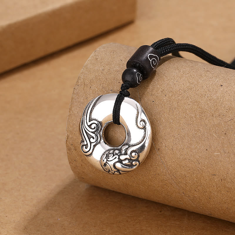 Buddha Stones PiXiu Peace Buckle Copper Wealth Necklace Pendant - image 1