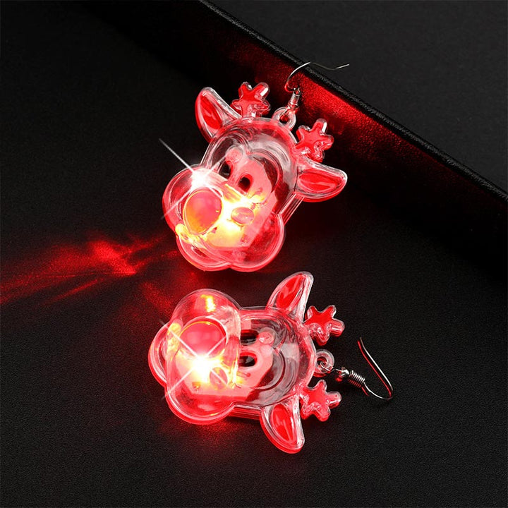 Led Christmas Santa Claus Tree Elk Luminous Earrings - image 12
