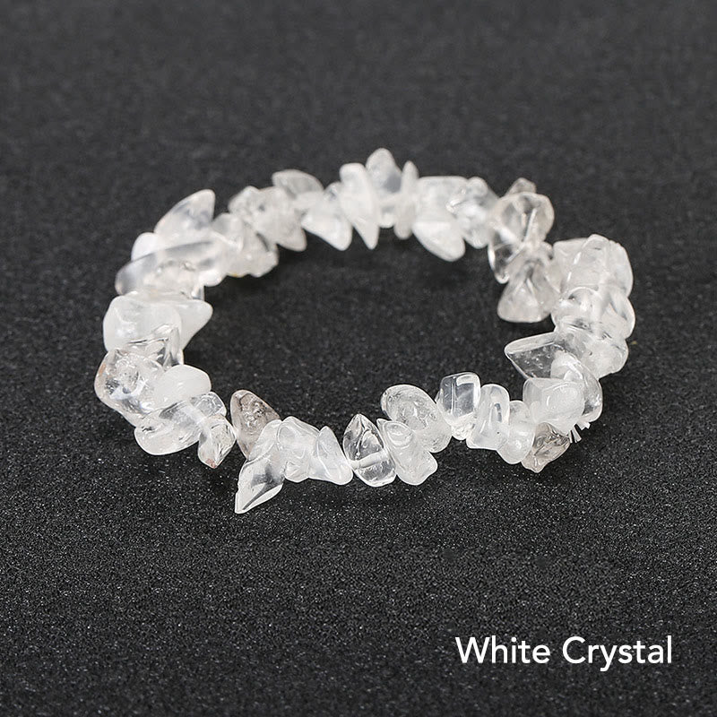 Natural Irregular Shape Crystal Stone Warmth Soothing Bracelet - White Crystal(Wrist Circumference: 15-16cm) - image 5