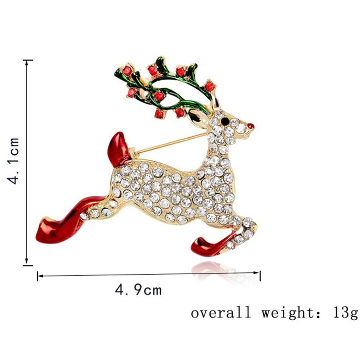 Christmas Multi-Colored Rhinestone Crystal Brooch Pin - image 14
