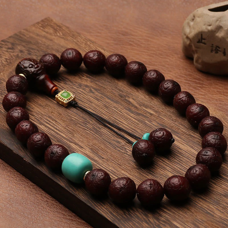Buddha Stones Tibetan Bodhi Seed Agate Bead Luck Wealth Tassel Charm Wrist Mala - image 26