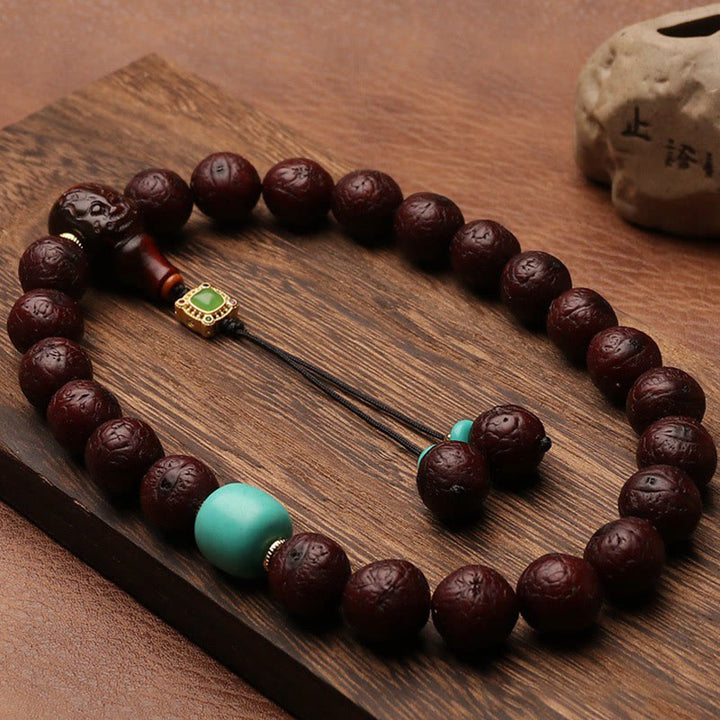 Buddha Stones Tibetan Bodhi Seed Agate Bead Luck Wealth Tassel Charm Wrist Mala - image 26