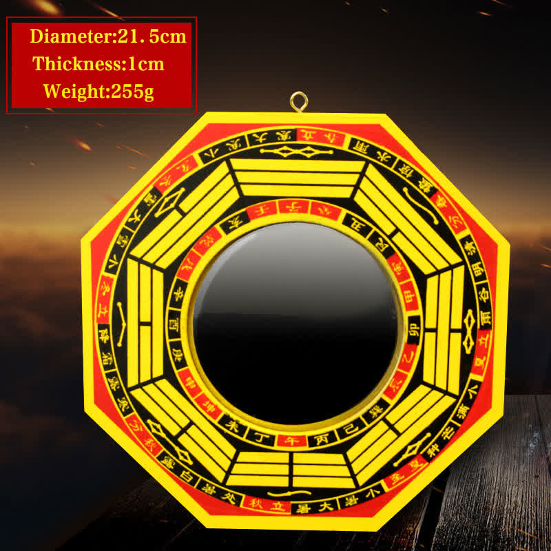 Buddha Stones Feng Shui Bagua Map Balance Living Room Energy Map Mirror - 8 IN - Convex Mirror - Yellow - image 18