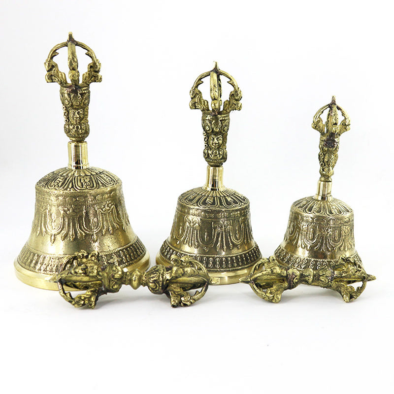 Buddha Stones Tibetan Meditation Bell and Vajra Dorje Copper Balance Handmade Decoration Set - image 5