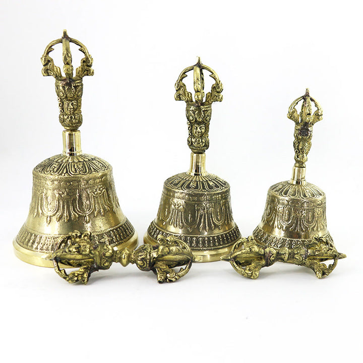 Buddha Stones Tibetan Meditation Bell and Vajra Dorje Copper Balance Handmade Decoration Set - image 5