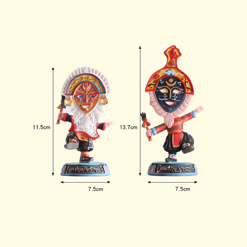 Buddha Stones Tibetan Opera Face Mask Puppet Home Office Car Decoration Ornament - image 6