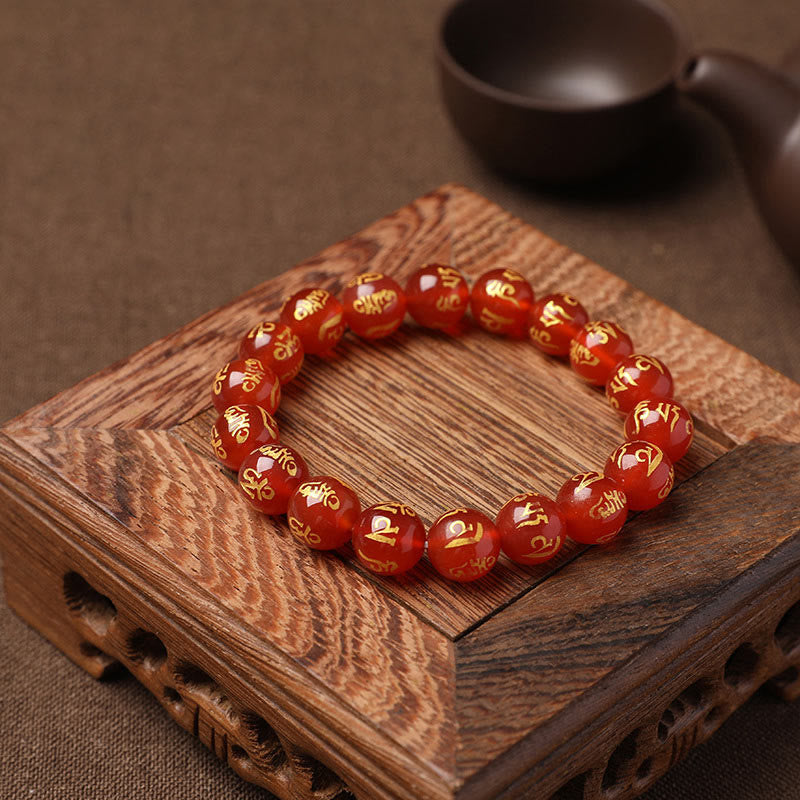 Buddha Stones Tibet White Crystal Black Onyx Om Mani Padme Hum Meditation Bracelet - image 25