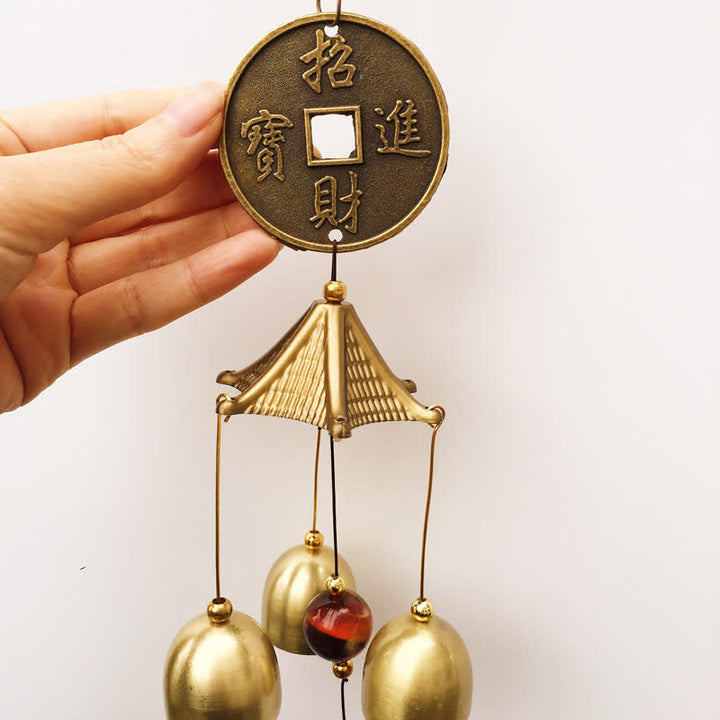 Buddha Stones Blessing Letter Elephant Bagua Auspicious Coin Wall Hanging Chime Bell Handmade Home Decoration - image 10