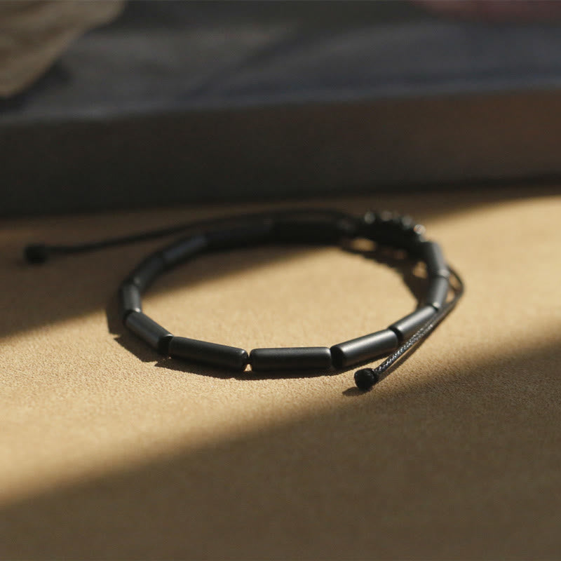 Buddha Stones Black Onyx Bead Support Protection Bracelet - Black Onyx 14 Beads Bracelet(Wrist Circumference Above 18cm) - image 1