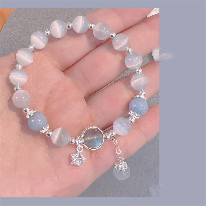 Buddha Stones Cat's Eye Moonstone Butterfly Star Charm Support Bracelet - image 20