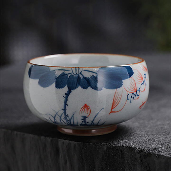 Buddha Stones Lotus Flower Leaf Bamboo Ceramic Teacup Kung Fu Tea Cups - image 7