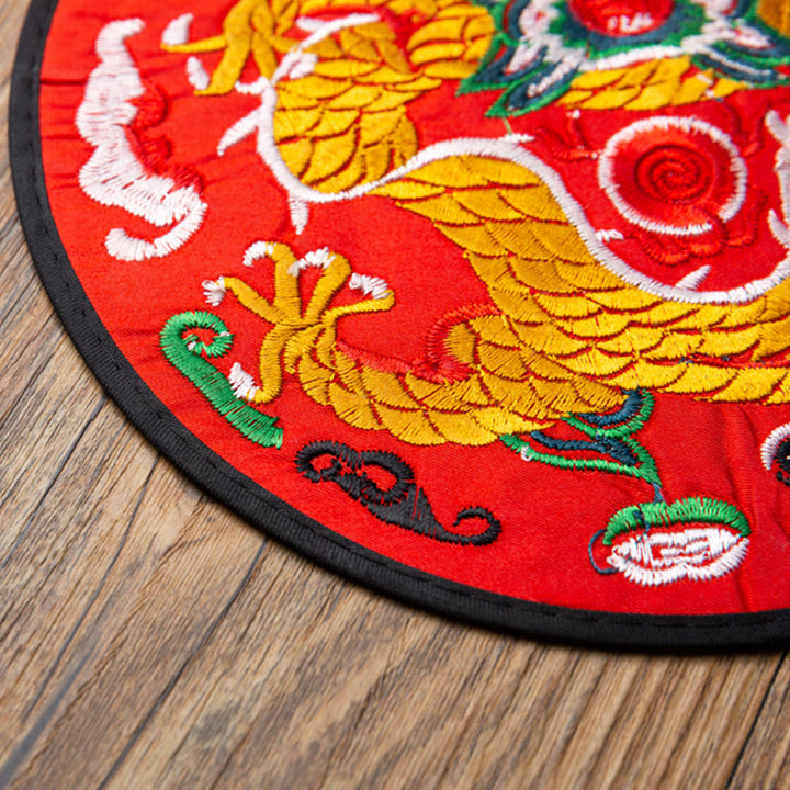 Buddha Stones Dragon Embroidery Cup Mat Pad Tea Cup Coaster Kung Fu Tea Mat - image 18