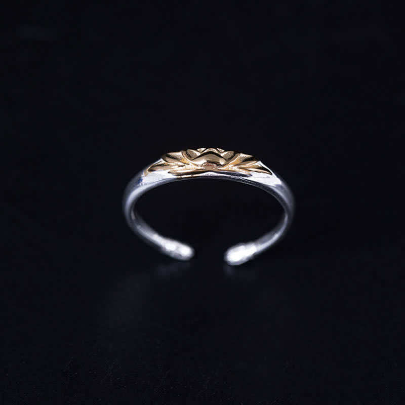 Buddha Stones 925 Sterling Silver Lotus Flower New Beginning Ring - image 6